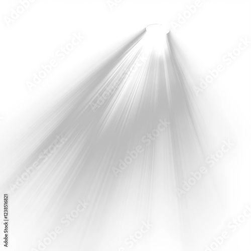 White Sun Ray Light Effect Isolated on Transparent Background