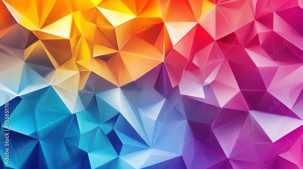 Vibrant Abstract Geometric Pattern With a Blend of Warm and Cool Colors in a Dynamic Design