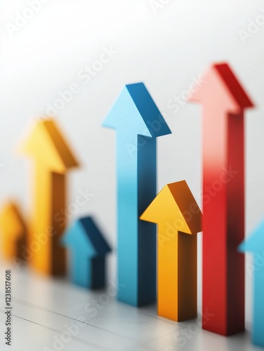 graph with arrows pointing upwards, symbolizing increasing income or investment returns. photo