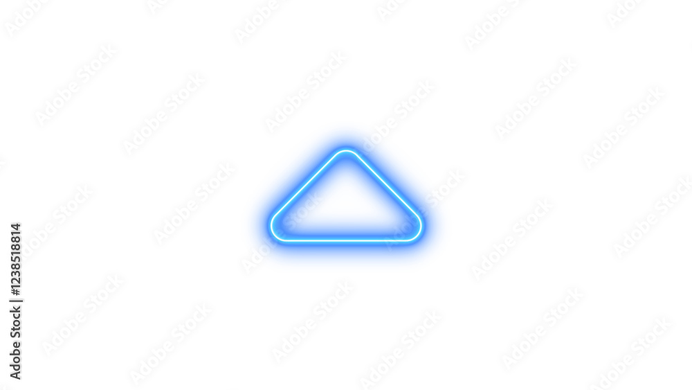 Neon symbol caret up icon blue color glow with transparent background Neon symbol caret up icon blue color glow with transparent background