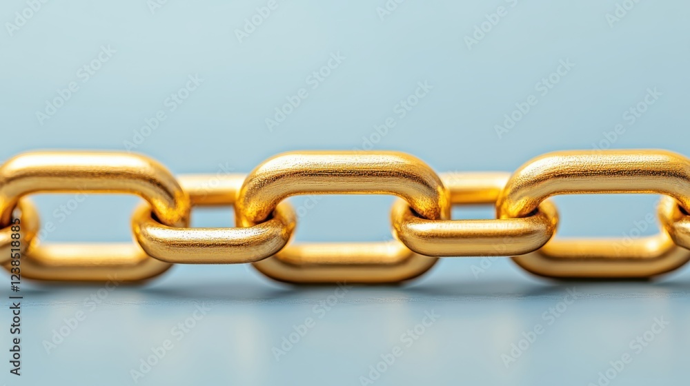 Fototapeta premium Golden Chain Links with Different Textures Symbolizing a Strong and Unique Partnership for Creative Projects and Branding Opportunities