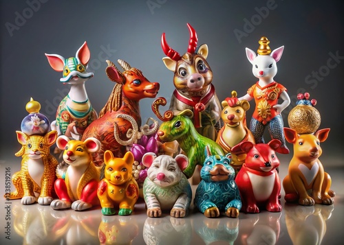 Chinese Zodiac Animals: High-Quality Stock Photos of Rat, Ox, Tiger, Rabbit, Dragon, Snake, Horse, Goat, Monkey, Rooster, Dog, Pig photo