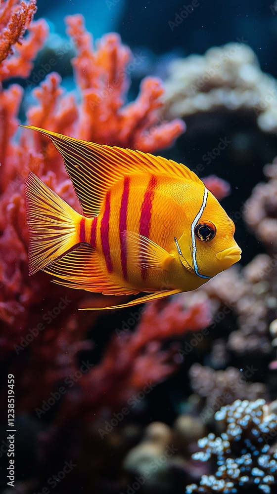 HD Phone Wallpaper Vibrant Orange and Red Tropical Fish Swimming in Coral Reef Aquarium HD Phone Wallpaper Vibrant Orange and Red Tropical Fish Swimming in Coral Reef Aquarium