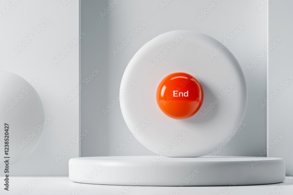 A minimalist depiction of a single red button labeled A minimalist depiction of a single red button labeled