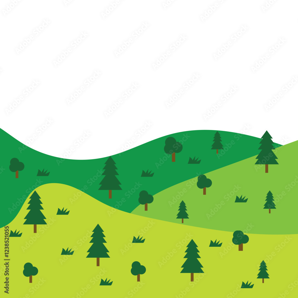 Obraz premium Hill Forest Land Vector