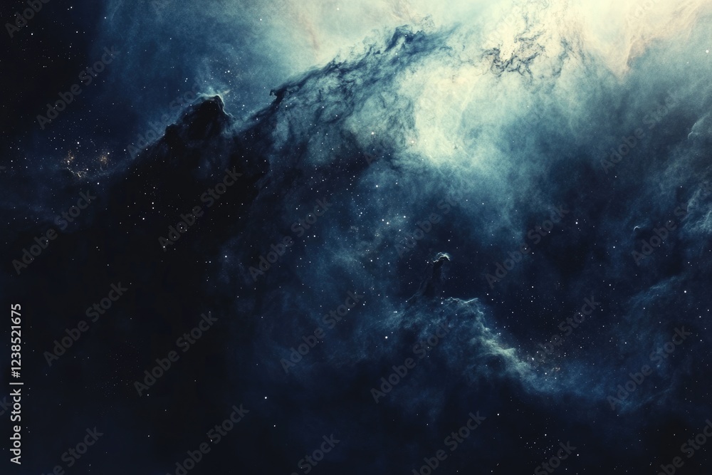 Fototapeta premium A breathtaking view of a nebula, cosmic dust and stars illuminating the vast expanse of space.