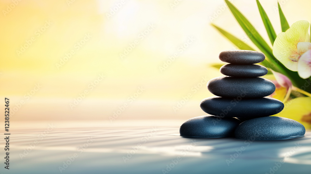 Obraz premium stones balanced in zen garden