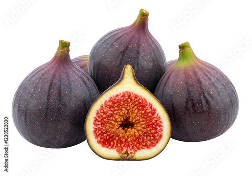 Fresh fig fruits isolated on white background, no depth of field, sharp .