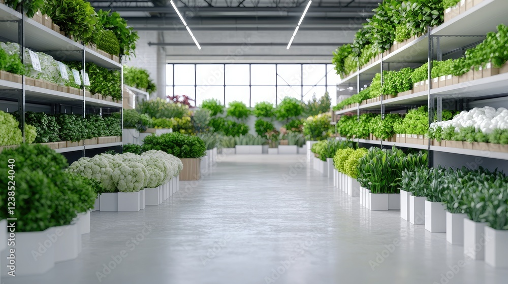 Indoor Plant Market Rows of lush greenery in a bright warehouse Indoor Plant Market Rows of lush greenery in a bright warehouse