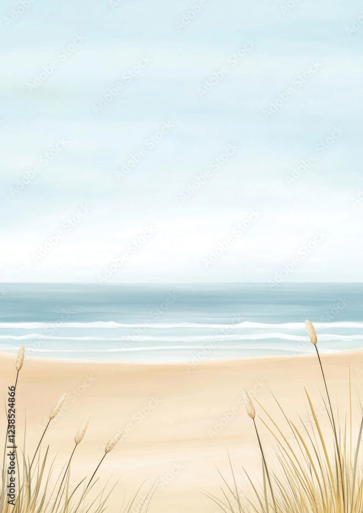 Aquarell Strand Hintergrund mit Textfreiraum