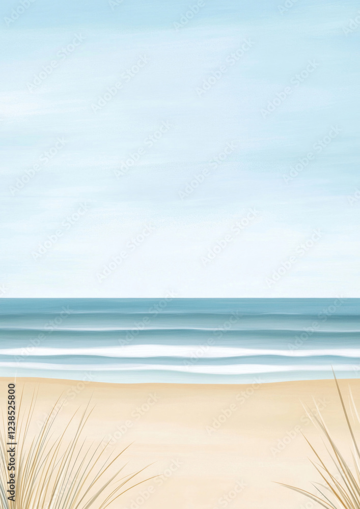 Aquarell Strand Hintergrund mit Textfreiraum