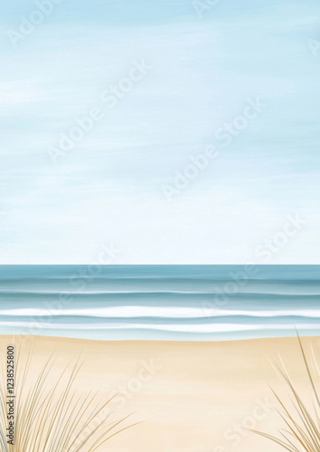 Obraz na płótnie Aquarell Strand Hintergrund mit Textfreiraum w salonie