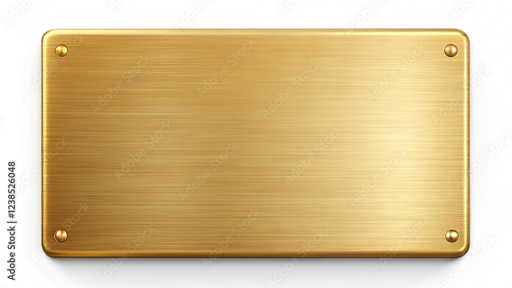 Rectangular gold metal plate with a smooth, polished surface and rounded edges, showcasing a reflective finish. Ideal for design and branding purposes. Isolated on white background,
Rectangular gold metal plate with a smooth, polished surface and rounded edges, showcasing a reflective finish. Ideal for design and branding purposes. Isolated on white background,