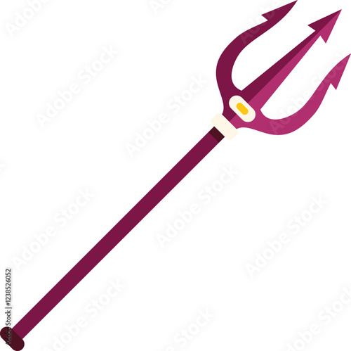 Stylized trident pitchfork symbolizing halloween, evil, devil, and mythology