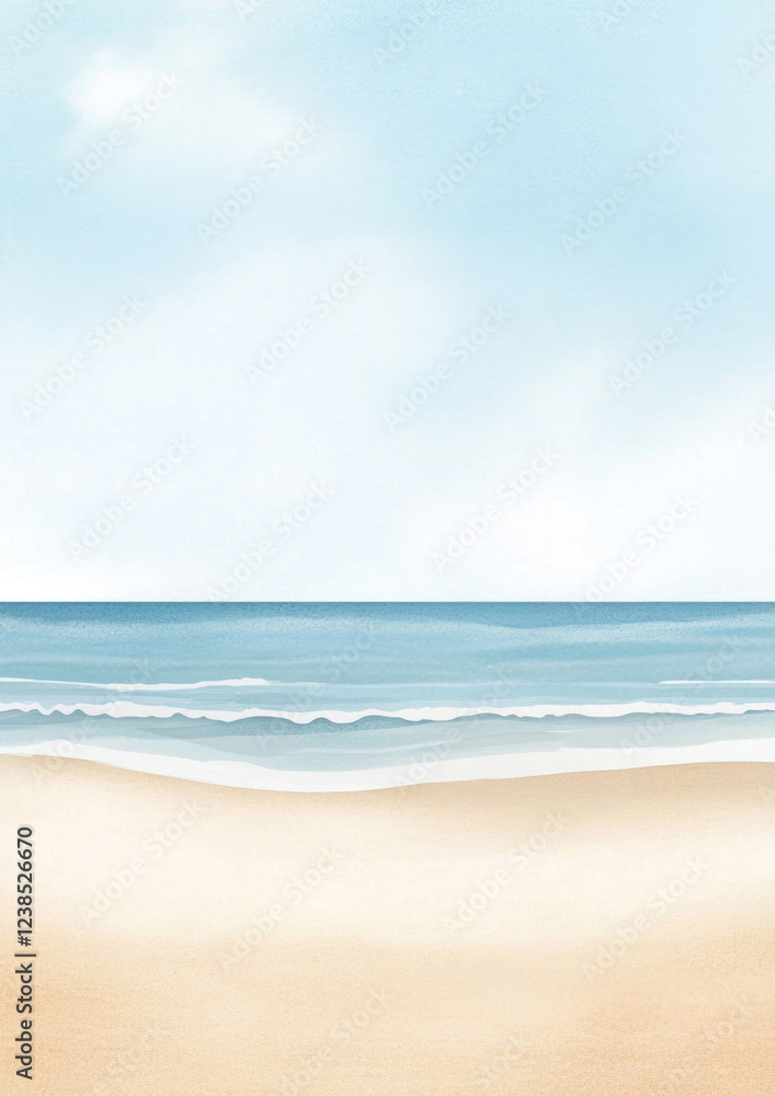 Aquarell Strand Hintergrund mit Textfreiraum