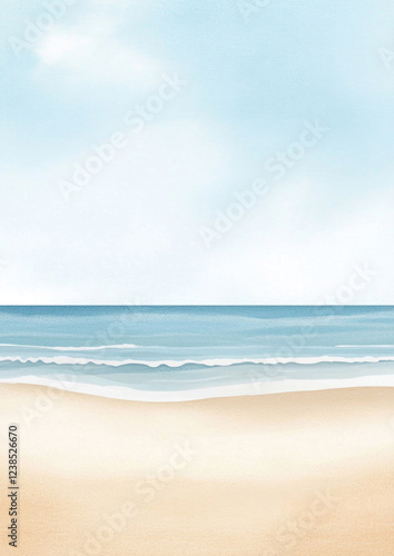 Obraz na płótnie Aquarell Strand Hintergrund mit Textfreiraum w salonie