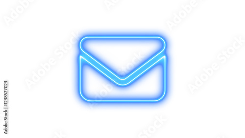 Free Download Neon symbol envelope icon blue color glow with transparent background - GFXLoad