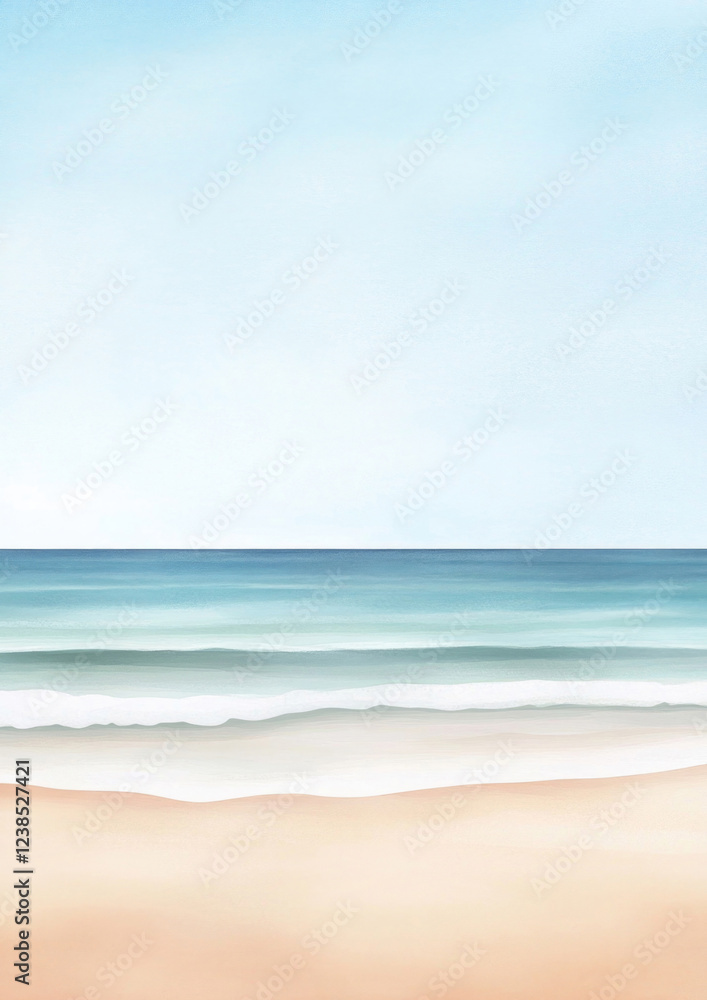 Aquarell Strand Hintergrund mit Textfreiraum