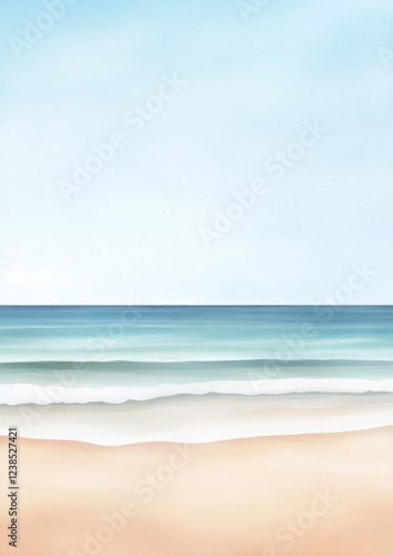 Obraz na płótnie Aquarell Strand Hintergrund mit Textfreiraum w salonie
