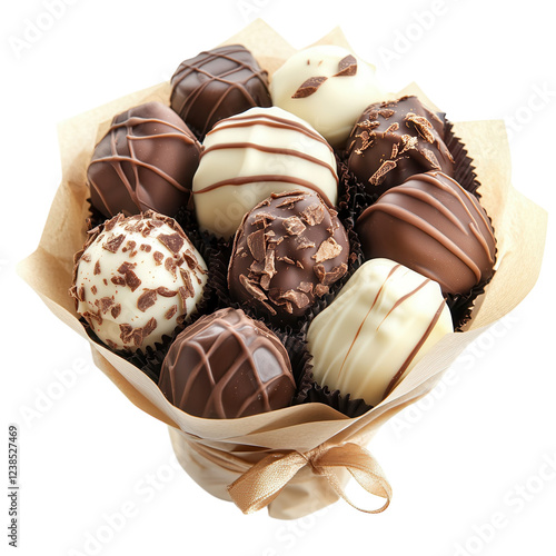 Luxury Chocolate Bouquet Gift on transparent background. photo