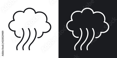 Smoke icons set in flat filled style.