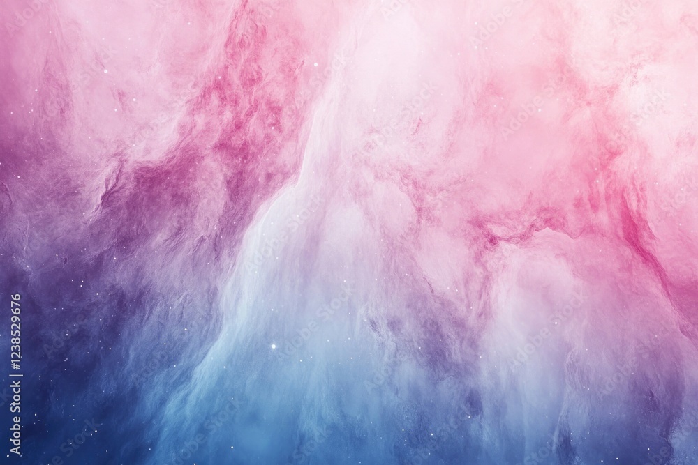 Fototapeta premium A breathtaking cosmic nebula, swirling pink and blue hues, speckled with distant stars.