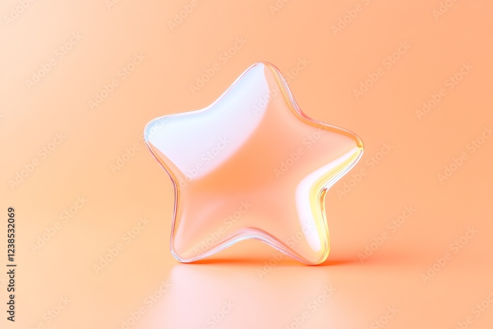 Cartoon illustration of a shiny star icon against a soft pastel background Cartoon illustration of a shiny star icon against a soft pastel background