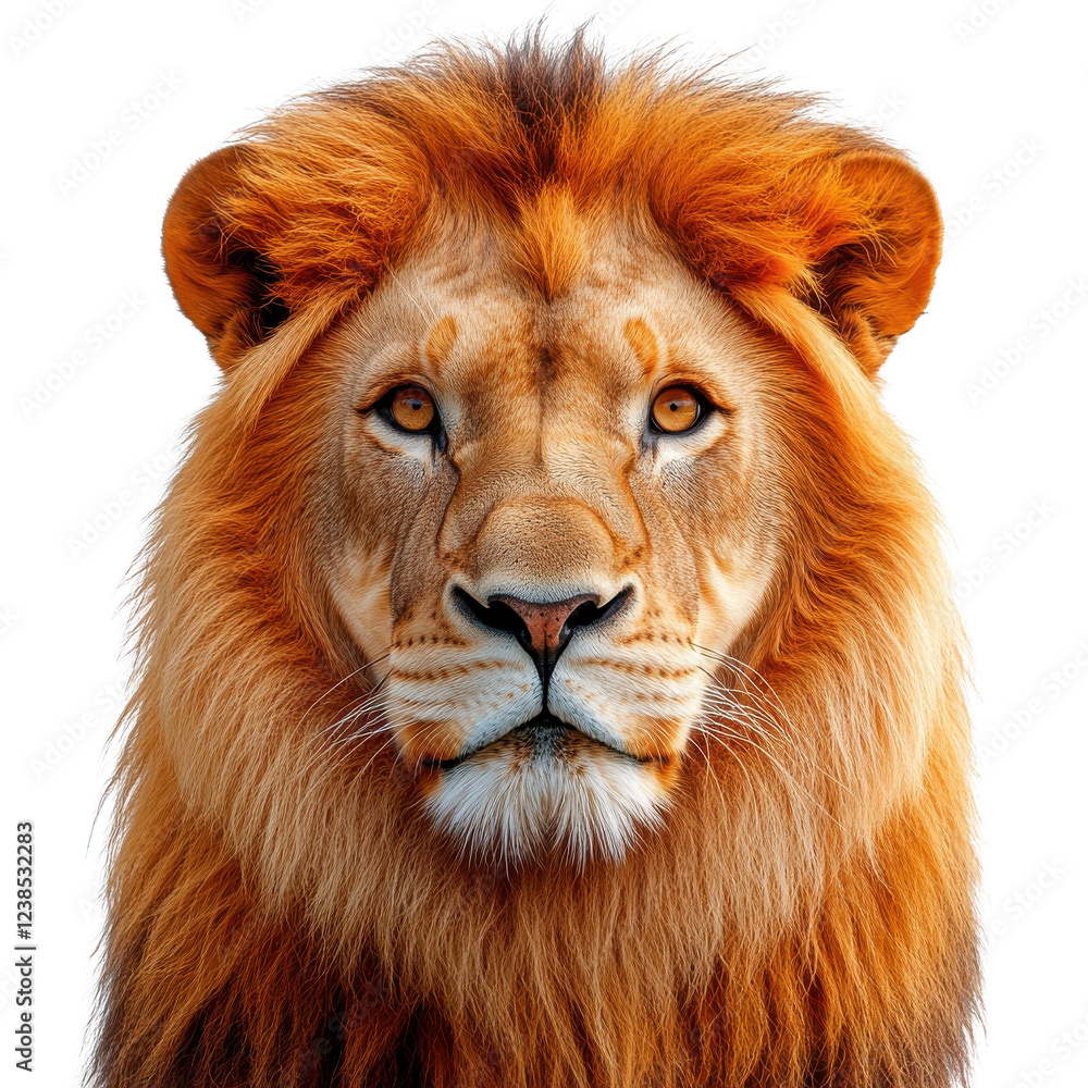 Fototapeta premium Majestic lion isolated on transparent background