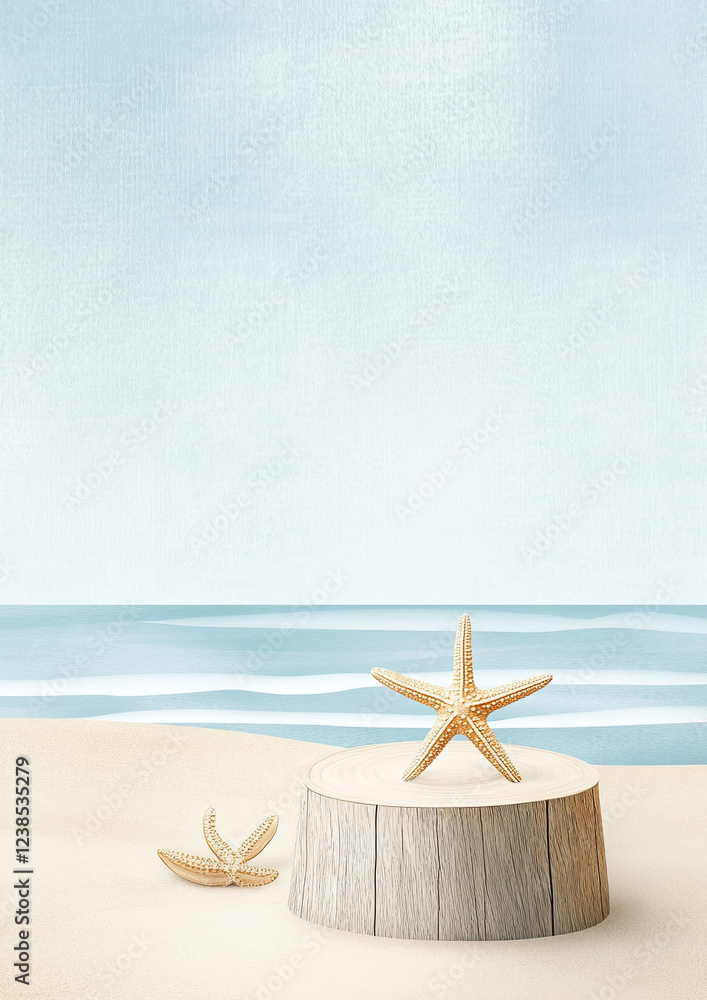 Aquarell Strand Hintergründe mit maritimen Motiven und Textfreiraum