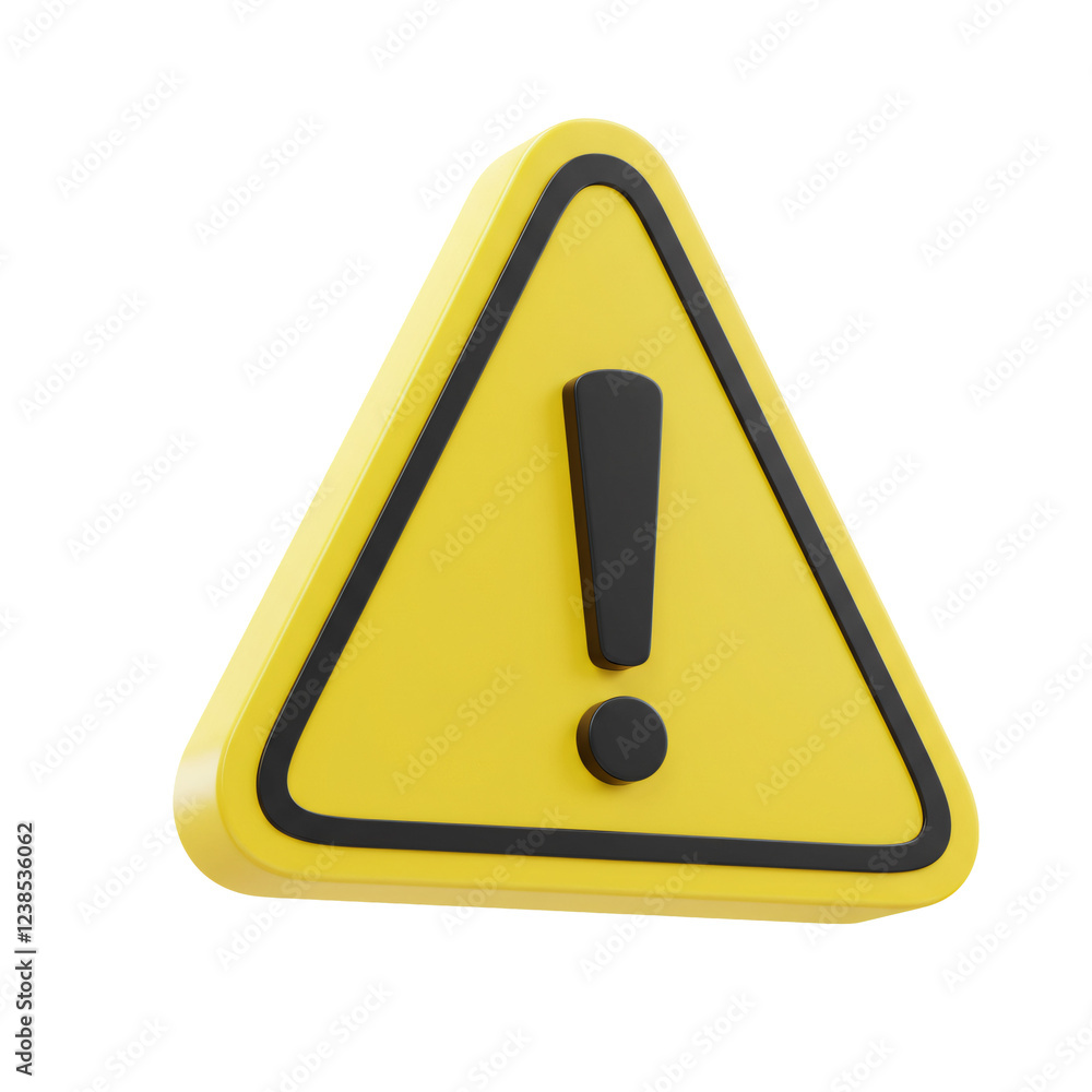 yellow warning sign 3d yellow warning sign 3d