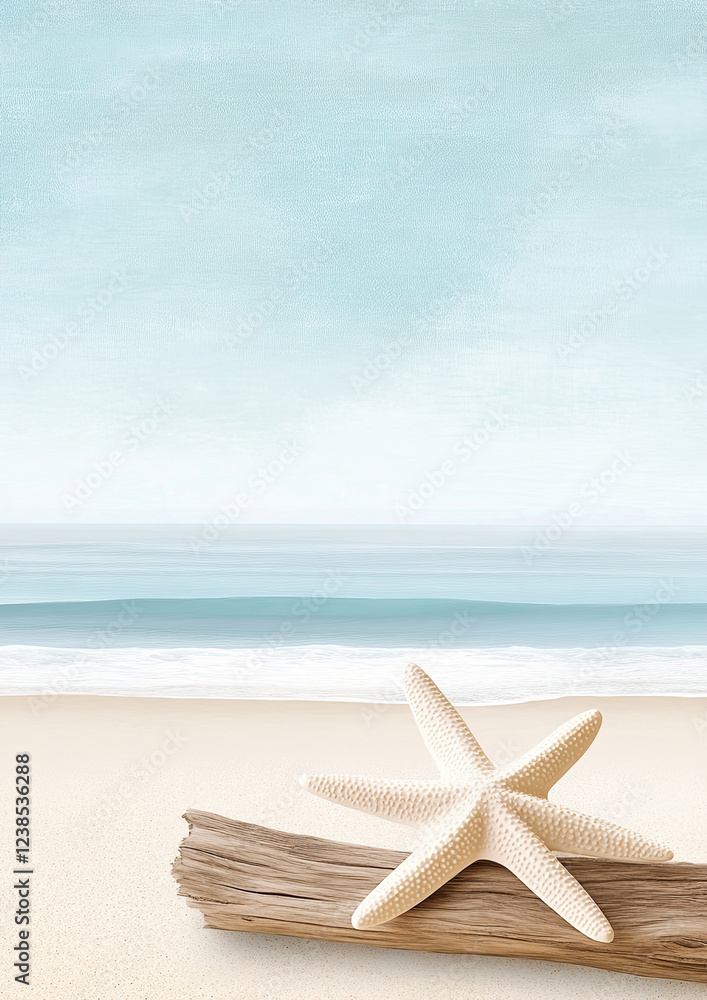 Aquarell Strand Hintergründe mit maritimen Motiven und Textfreiraum