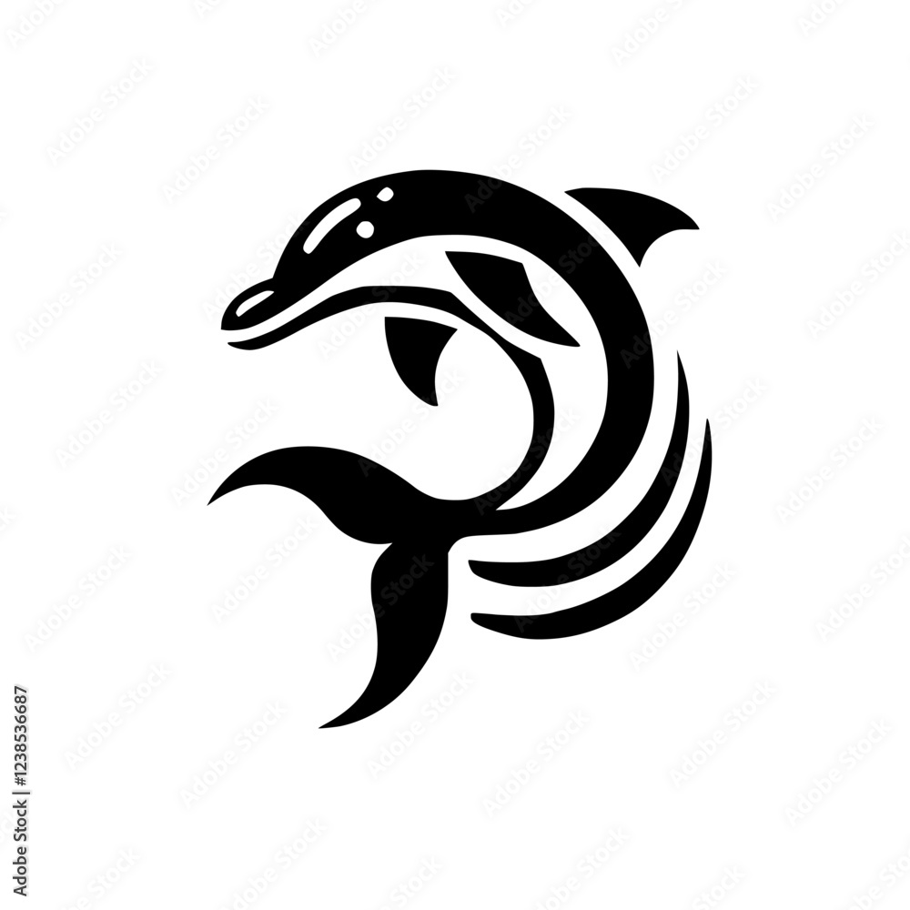 Elegant Black Dolphin Silhouette: A Stunning Vector Graphic Design. Perfect for marine-themed projects, logos, and more. Download this high-quality illustration today! Elegant Black Dolphin Silhouette: A Stunning Vector Graphic Design. Perfect for marine-themed projects, logos, and more. Download this high-quality illustration today!