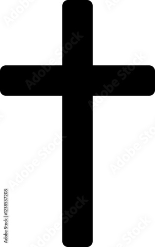 Cross silhouette.
Baptism Cross silhouette icon isolated.
For Name Days, Confirmation, Christening, Baptism, Easter and as a Remembrance.
Transparent background.