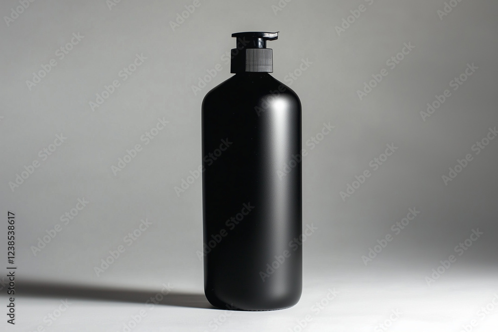 HDPE matte black shampoo bottle with disc cap HDPE matte black shampoo bottle with disc cap