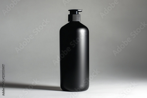 HDPE matte black shampoo bottle with disc cap photo