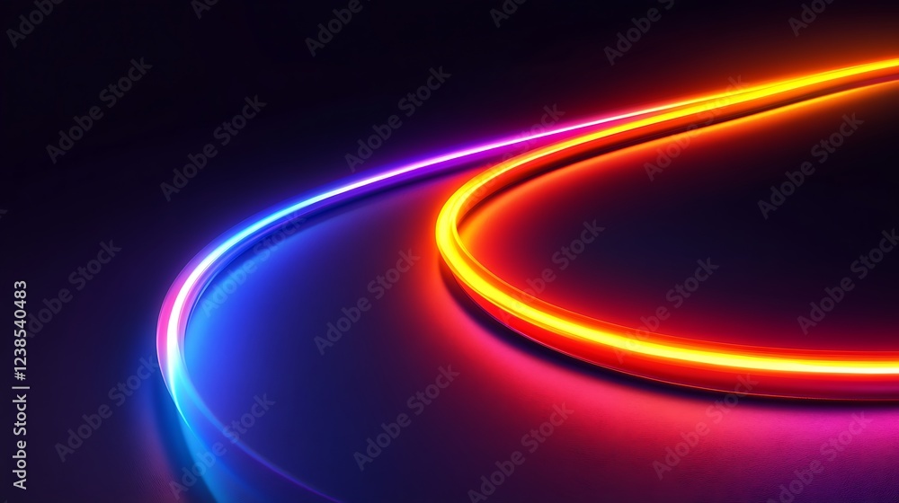 Abstract Neon Lights Curves Bright Colors Design Abstract Neon Lights Curves Bright Colors Design