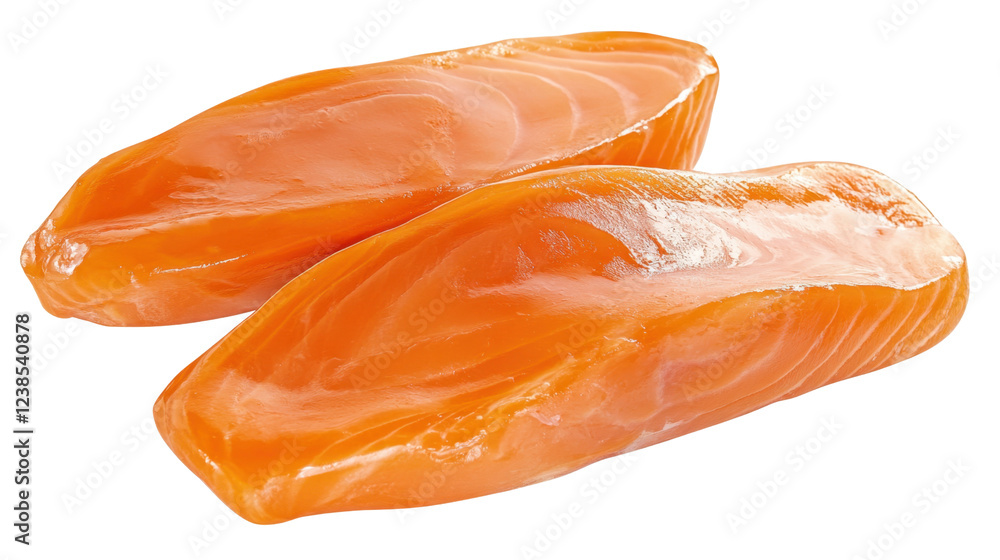 Fresh Raw Salmon Fillets Ready for Culinary Preparation and Cooking Fresh Raw Salmon Fillets Ready for Culinary Preparation and Cooking