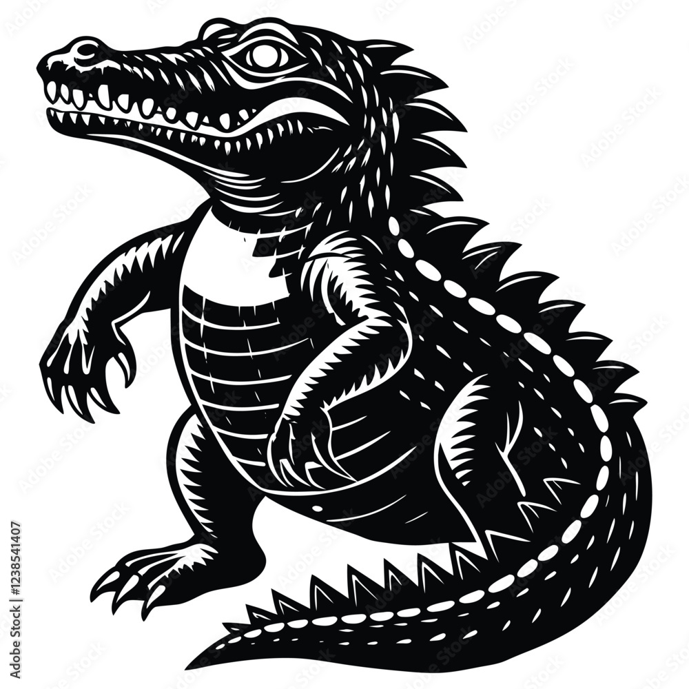 Crocodile silhouette vector illustration line art. Crocodile silhouette vector illustration line art.