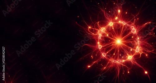 Premium PSD | Fiery Energy Burst, generative ai
