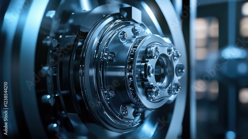 Wallpaper Mural Close up view of a highly polished, complex mechanical metal component detail Torontodigital.ca