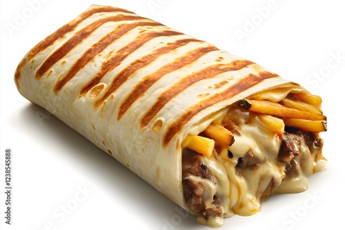A french taco isolated on a white background