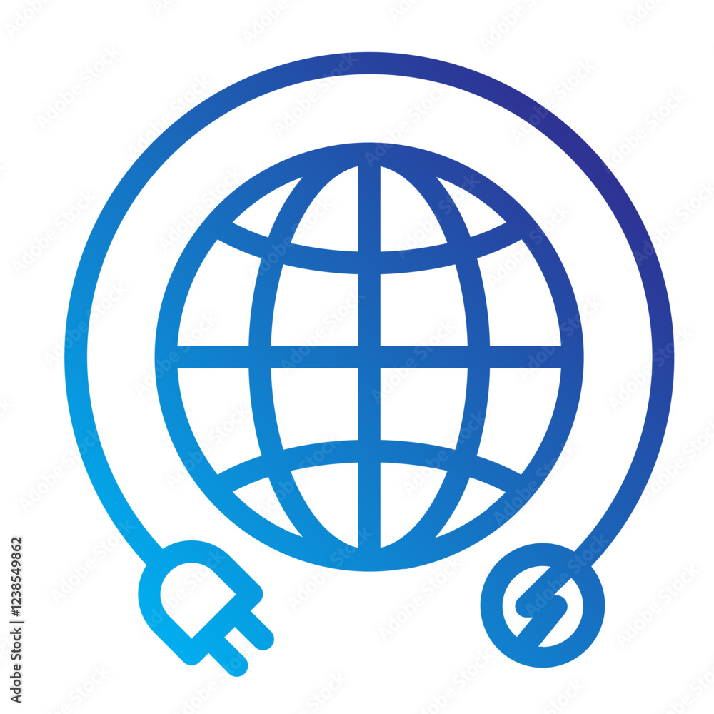 electricity Renewable energy Line Gradient Icon electricity Renewable energy Line Gradient Icon