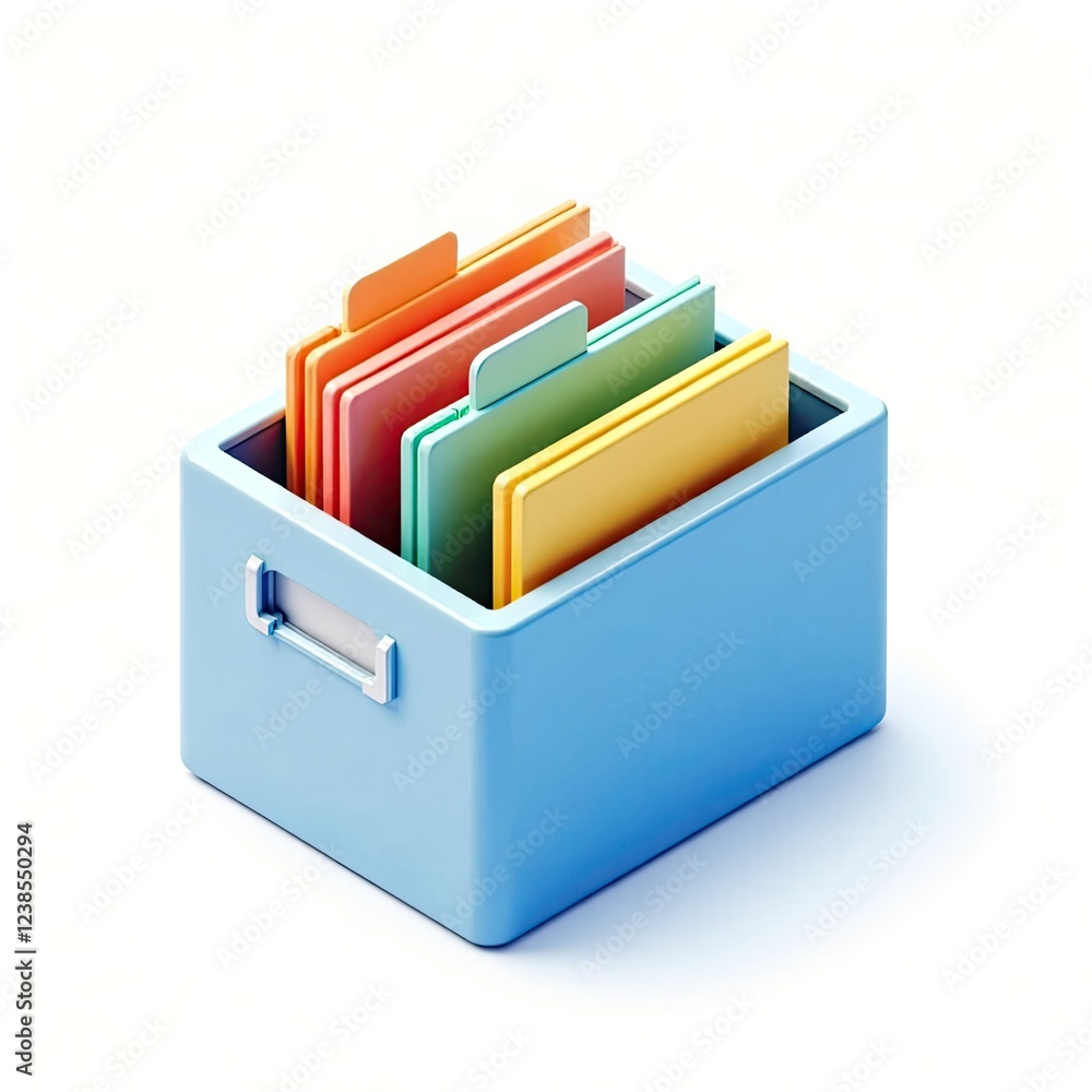 An isometric depiction of contract archive icon An isometric depiction of contract archive icon