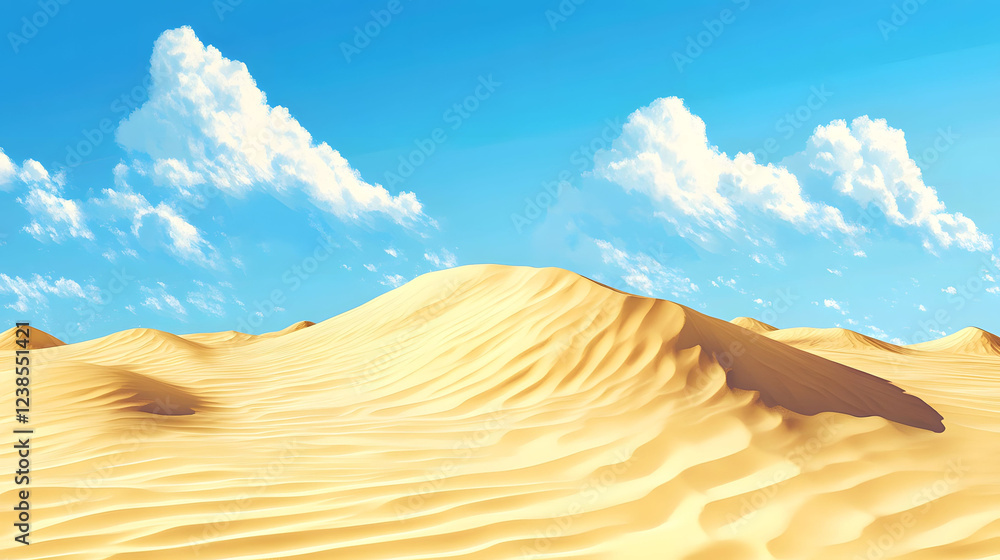 Vast Golden Desert Under a Blue Sky Vast Golden Desert Under a Blue Sky