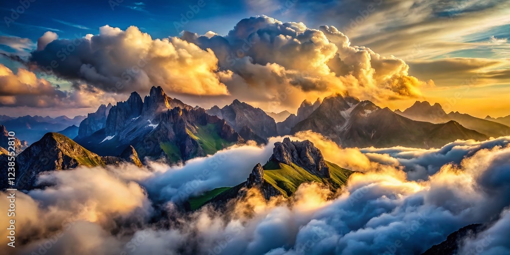Obraz premium Clouds Over the Majestic Mountains of Tyrol