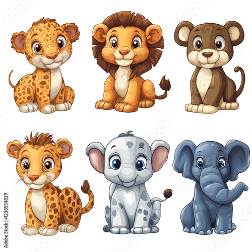 Safari Animals isolated on transparent background photo