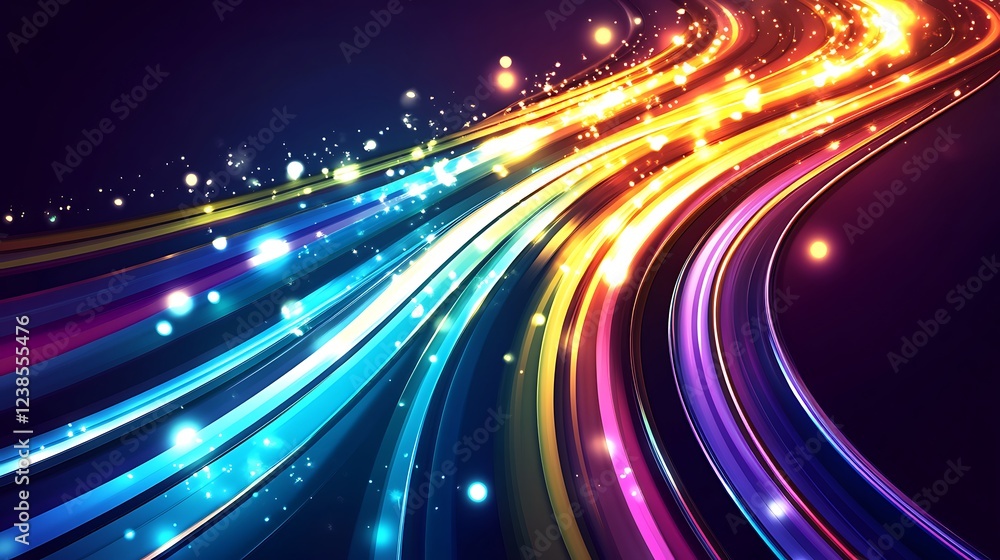 Abstract Colorful Light Streaks Flowing Dynamically Abstract Colorful Light Streaks Flowing Dynamically