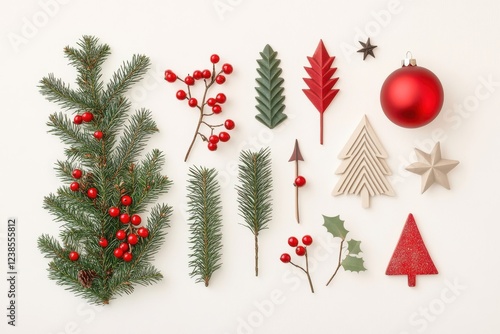 Festive holiday tree ornaments showcasing vibrant red berries, decorative arrows, and shimmering star accents for christmas enthusiasts and seasonal decorators