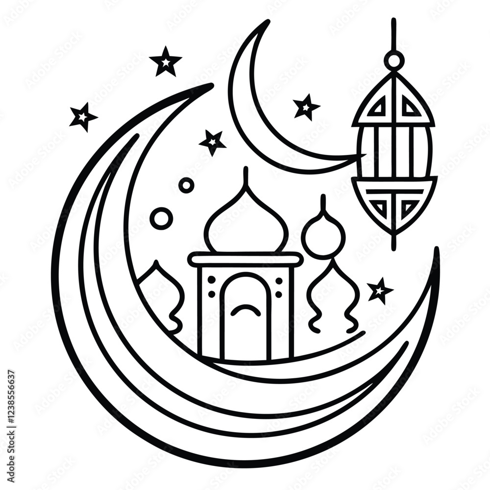 A modern and stylish Ramadan logo featuring a silhouette of a mosque with a glowing crescent, representing faith, devotion, and celebration. A modern and stylish Ramadan logo featuring a silhouette of a mosque with a glowing crescent, representing faith, devotion, and celebration.