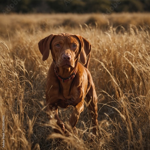 Wallpaper Mural Vizsla Hunting in Tall Grass. Dog in the field.  Torontodigital.ca